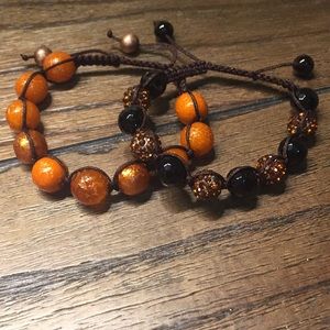 Glass and clay bead handmade bracelets